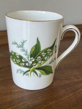 Hammersley Lily of the Valley Mug 4" Bone China Coffee Cup England Vintage Spode